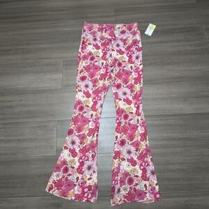 No Comment Floral Bell Bottom Pants Nwt Size XL